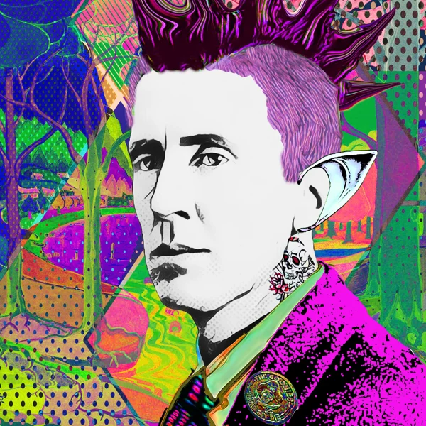 Tolkien 82: Tall purple spiked hair and pointed elf ears