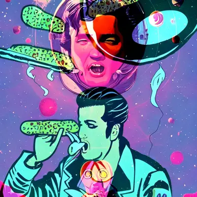 Layered Pink Elvis remix