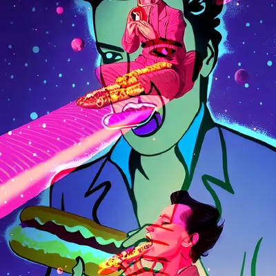 Layered Pink Elvis remix