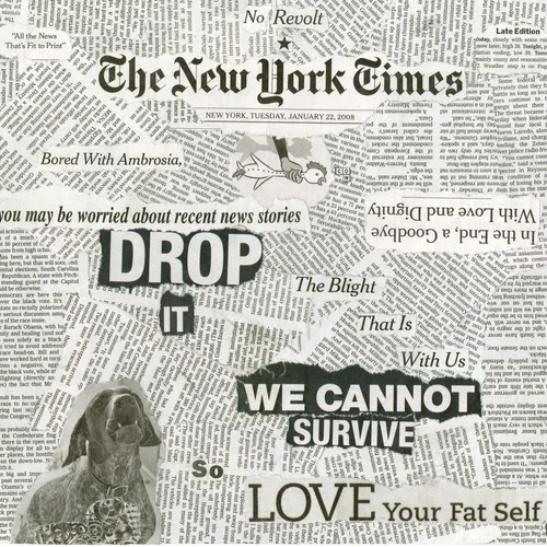 Newspaper collage, January 22nd, 2008