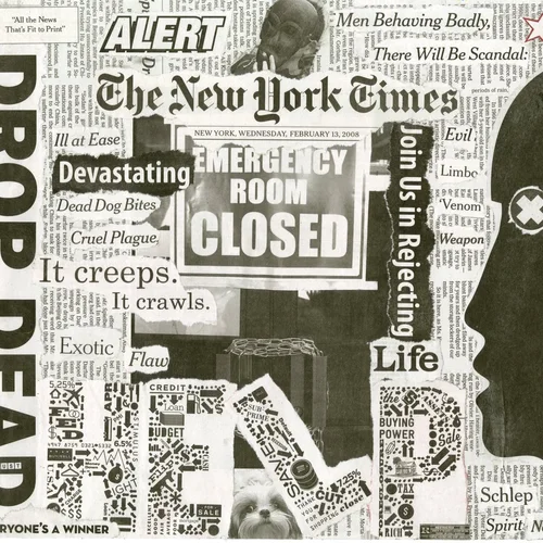 Newspaper collage, February 13th, 2008