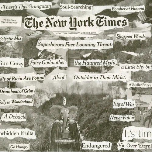 Newspaper collage, March 1st, 2008