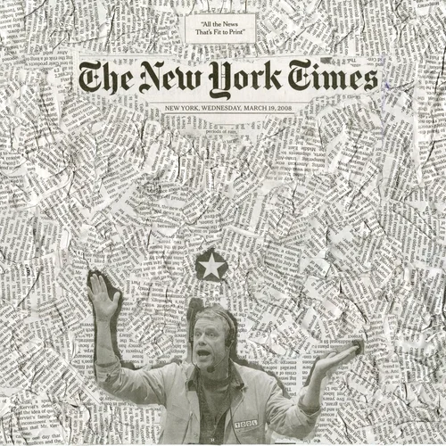 Newspaper collage, March 19th, 2008