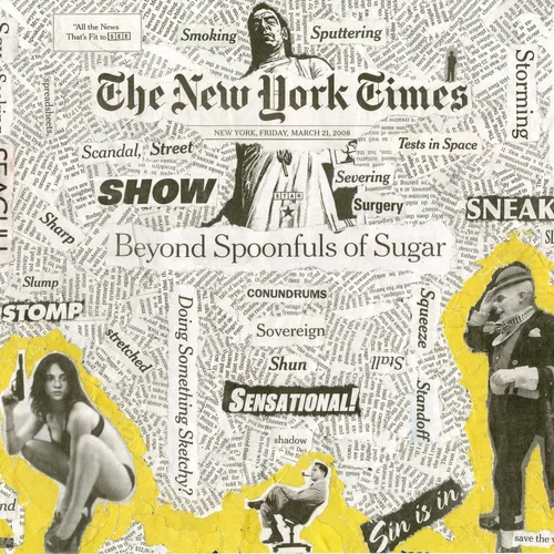 Newspaper collage, March 21st, 2008
