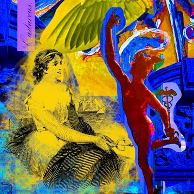 Caduceus digital collage